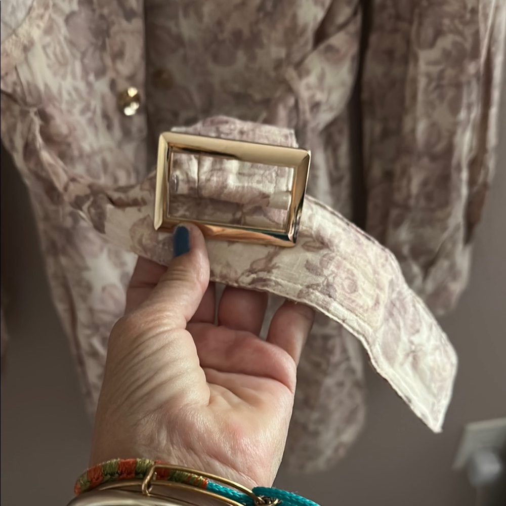 Floral Button-Up Dress with Ruffled Collar - Picture 4 of 8